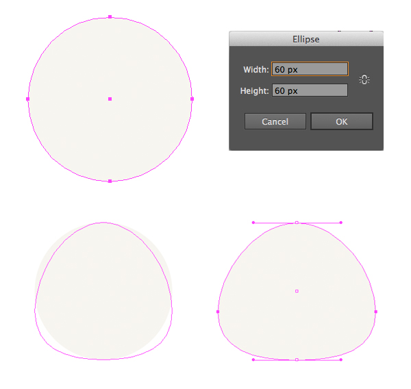 Make a face shape from a 60x60 px light-beige circle