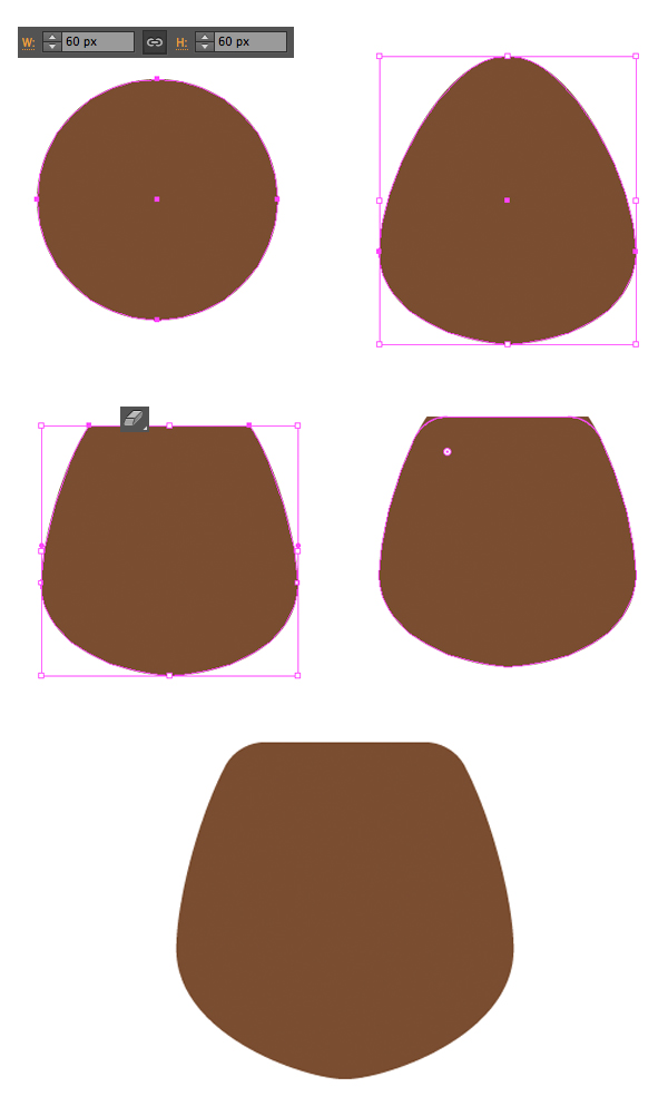 make a bears face from a 60x60 px circle