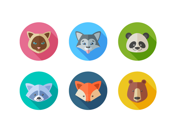 flat animal icons