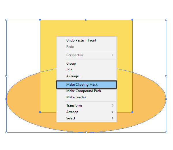 creating a clipping mask using right click