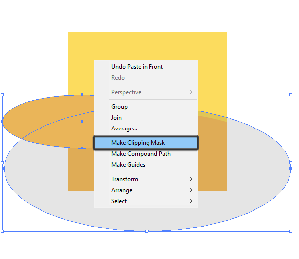 adding the shadow using the clipping mask method