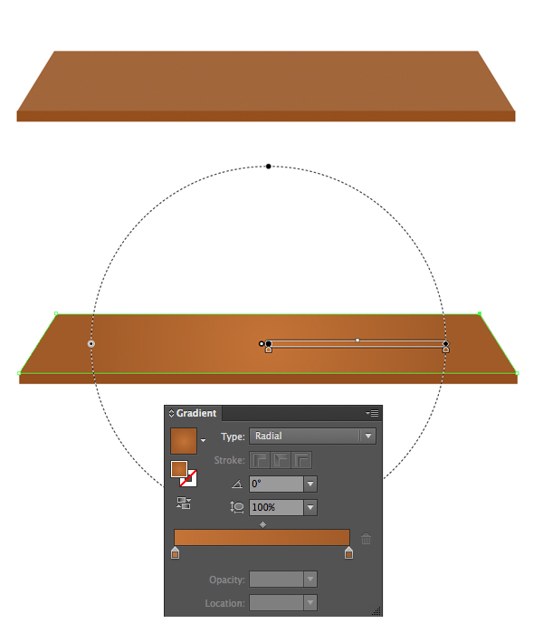 apply radial gradient to the table