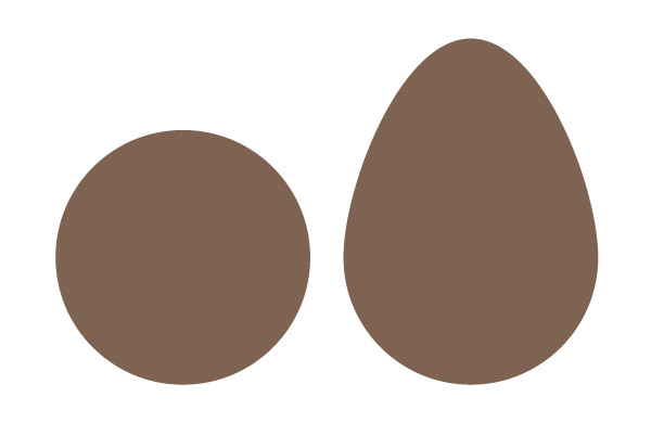 Draw a teardrop for the avocado base design