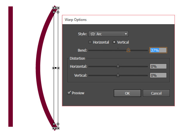 Create a beet stem from a warped rectangle