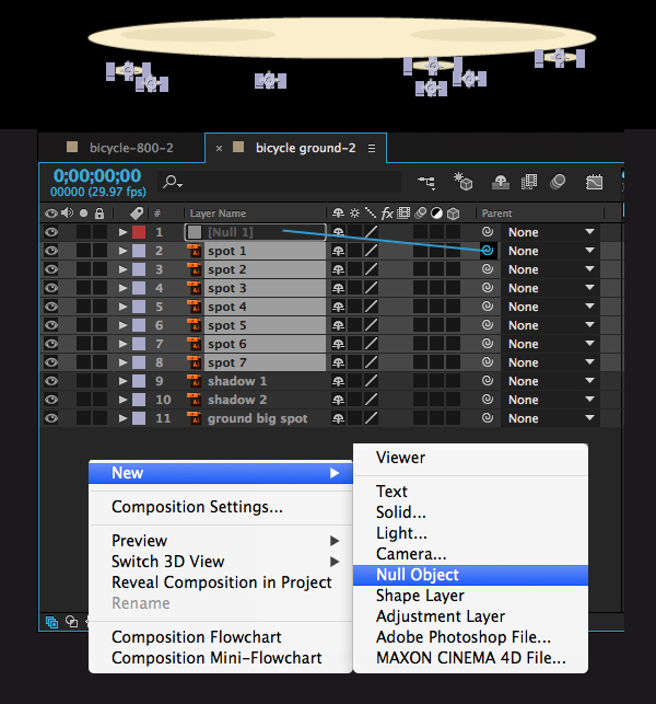 create a null object and parent the spots to it