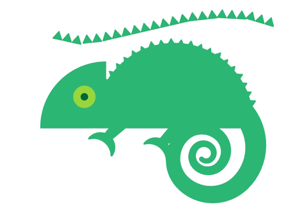 Use the brush to create spikes on the chameleons back