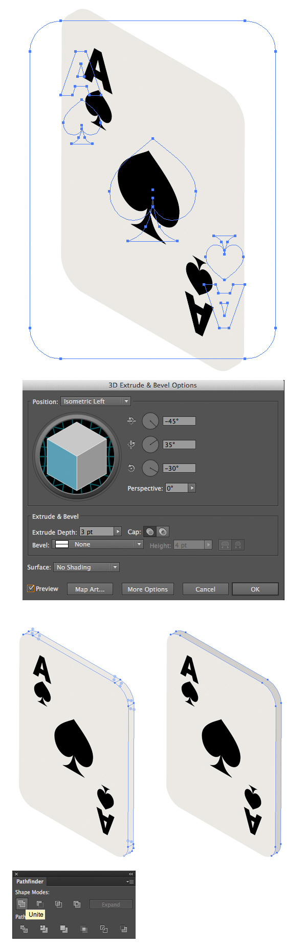 turn our flat cards into isometric objects