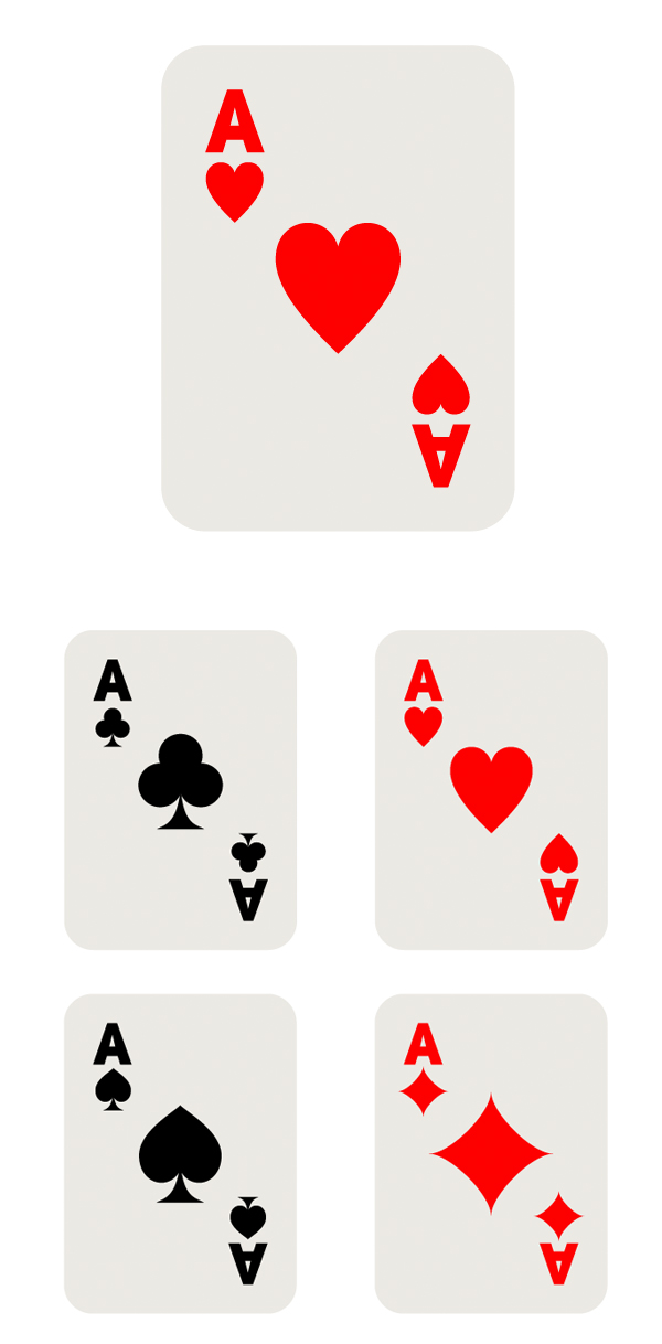 finish the playing cards with aces