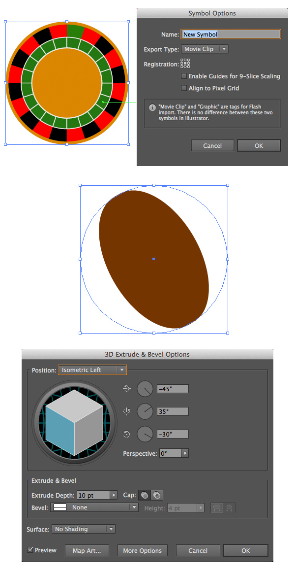 turn the central part of the roulette into a New Symbol