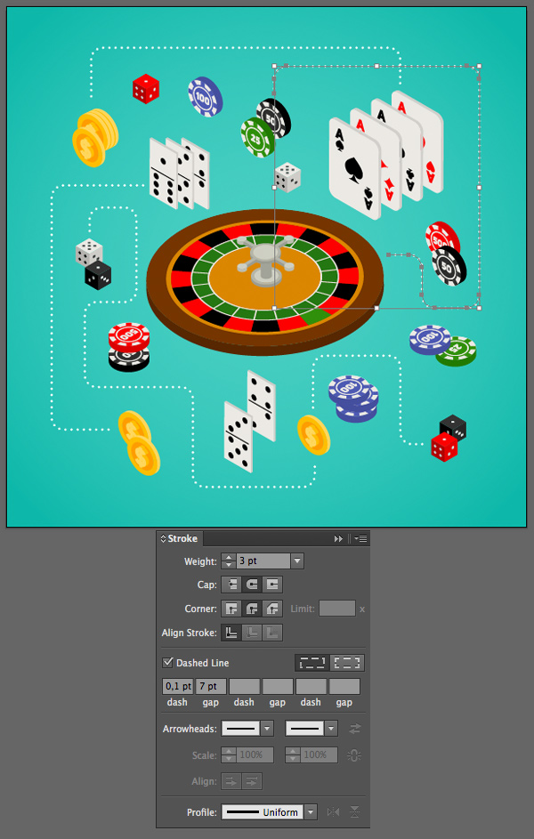 build a composition with gambling objects