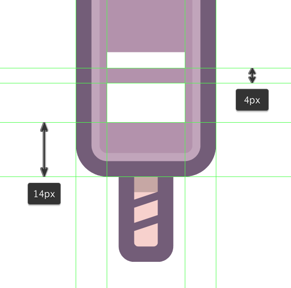 adding the diagonal highlights to the first icon