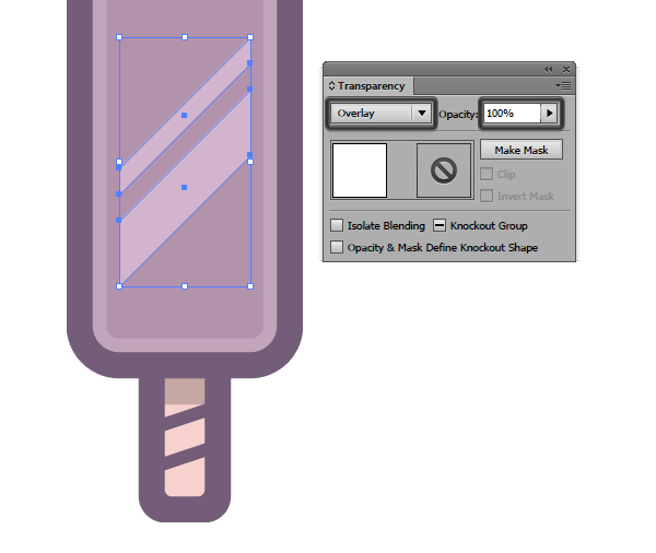 applying a second blending mode to the diagonal highlights of the first icon