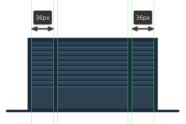 adding the vertical dividers to the bottom section of the house