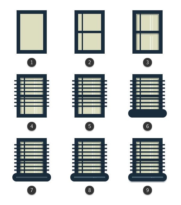 how to create the window for the bottom section of the house