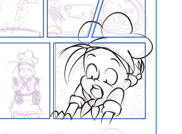 Inking a panel ignoring frame borders