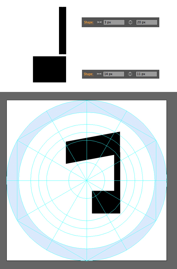 Add details to the note with the rectangles