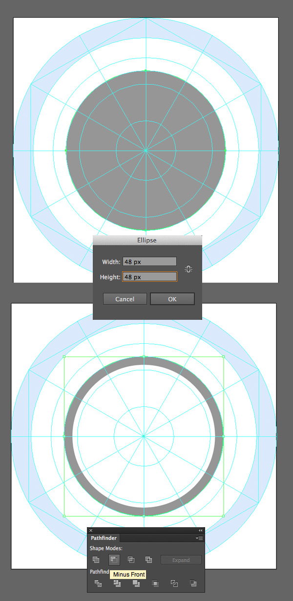 form the base with Minus Front function