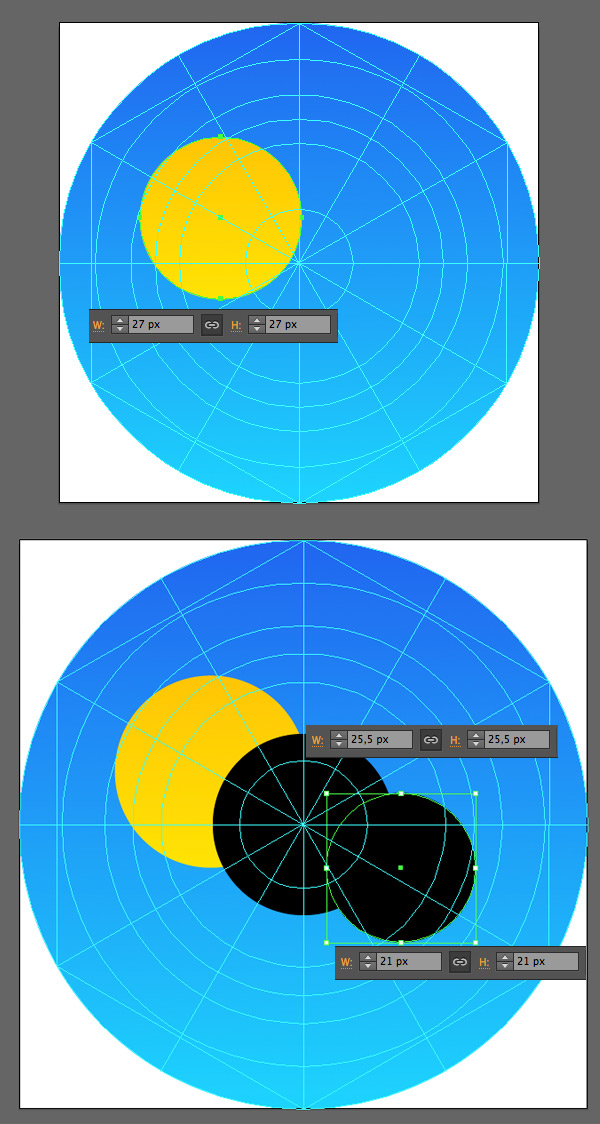 make a sun and start forming the cloud for the weather icon