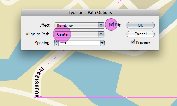 Type on a Path Options