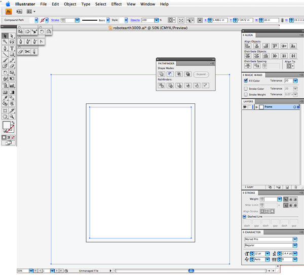 Draw a rectangle the size of the artboard