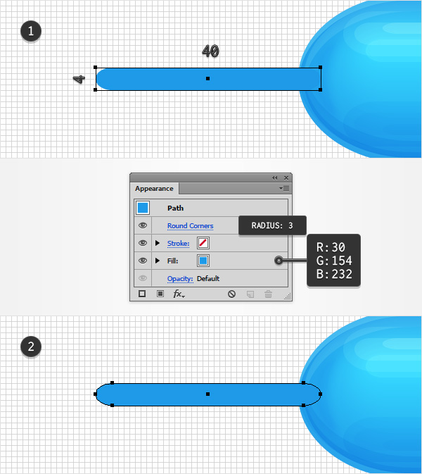 long rounded rectangle