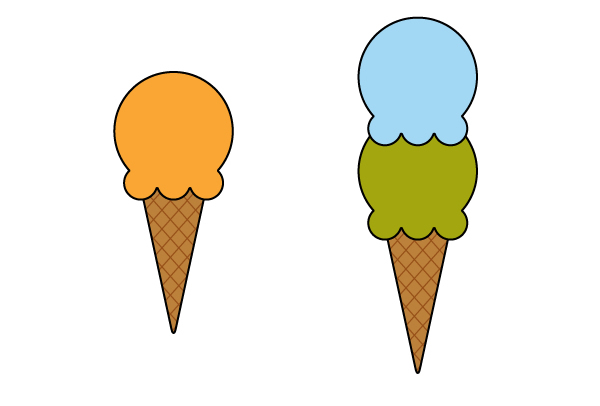 creating different colors of ice creams