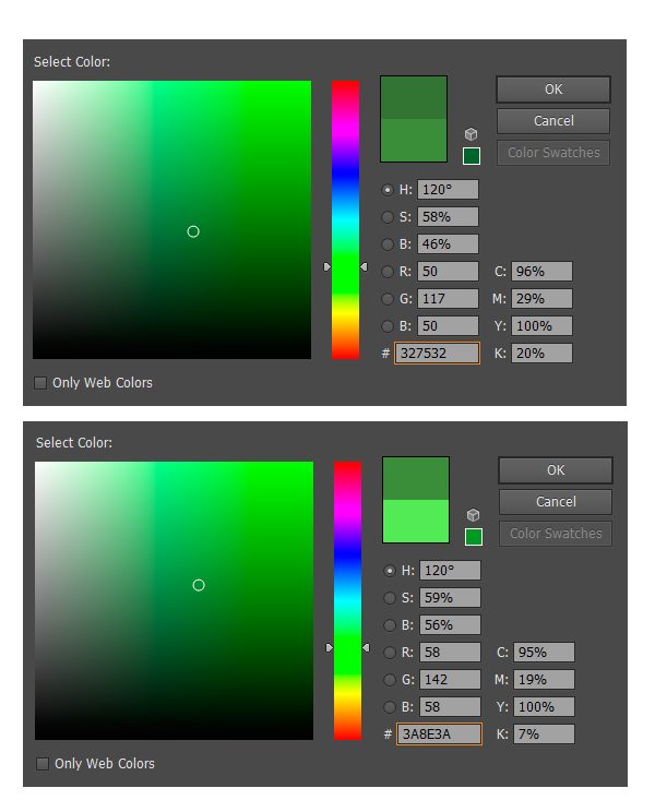 Creating the Colors for his Eyes