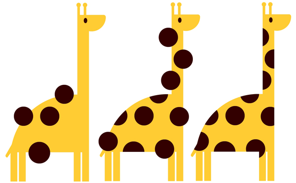 Add a quick and easy circle pattern to the giraffe