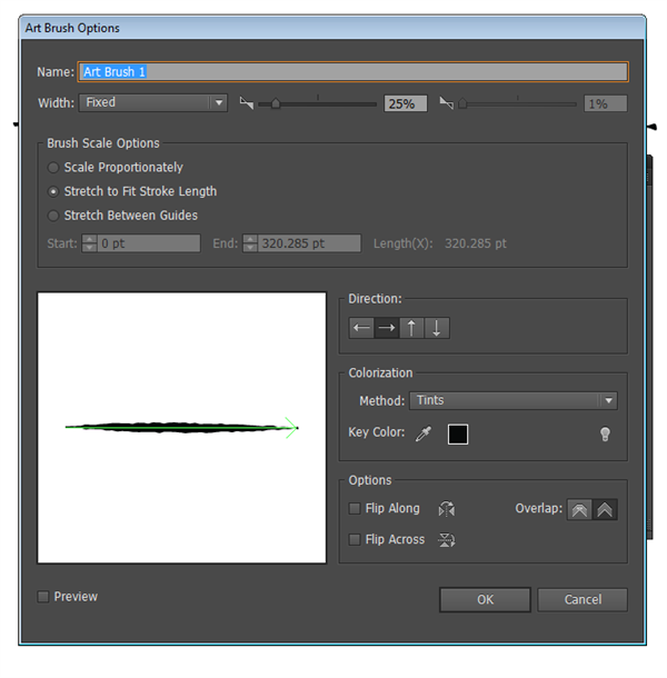 Art brush settings