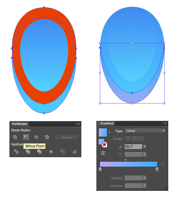 use minus front function of pathfinder to add details