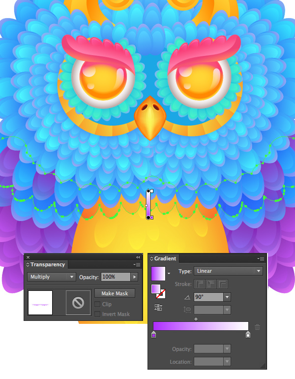 add shadows to separate the feathers 2