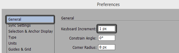 adjusting the keyboard increment settings