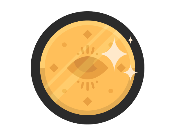 star-shaped highlights positioned onto the coin icon