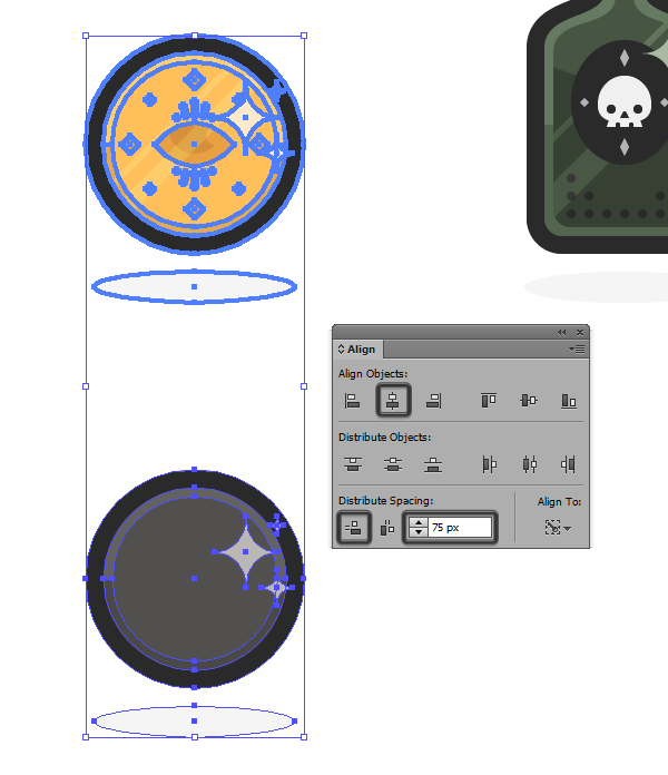 positioning the bomb icons main shape