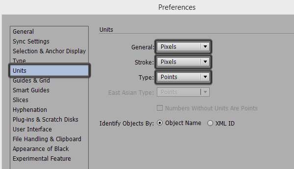 adjusting the units settings