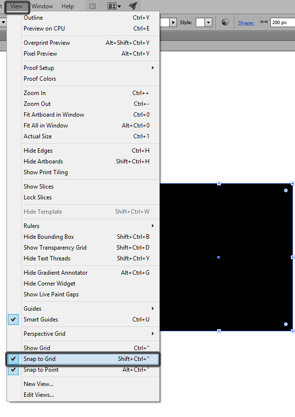 enabling snap to grid