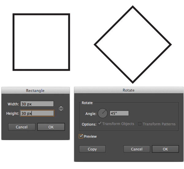 create a square with the Rectangle Tool