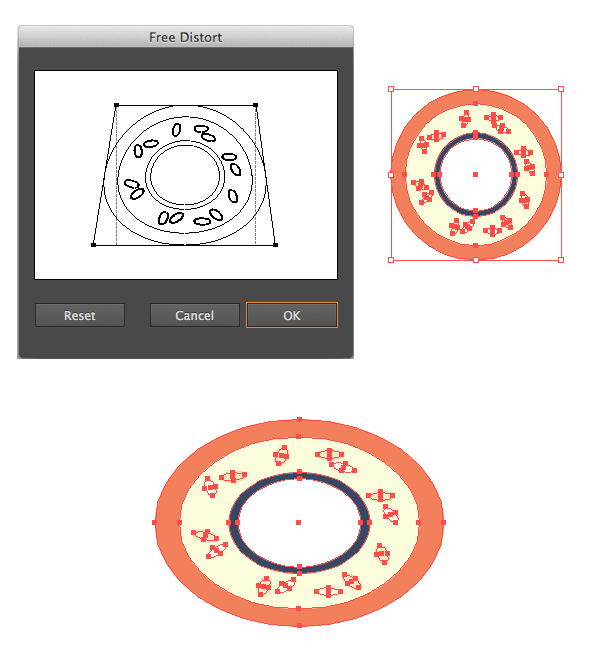 use Free Distort to add isometric effect