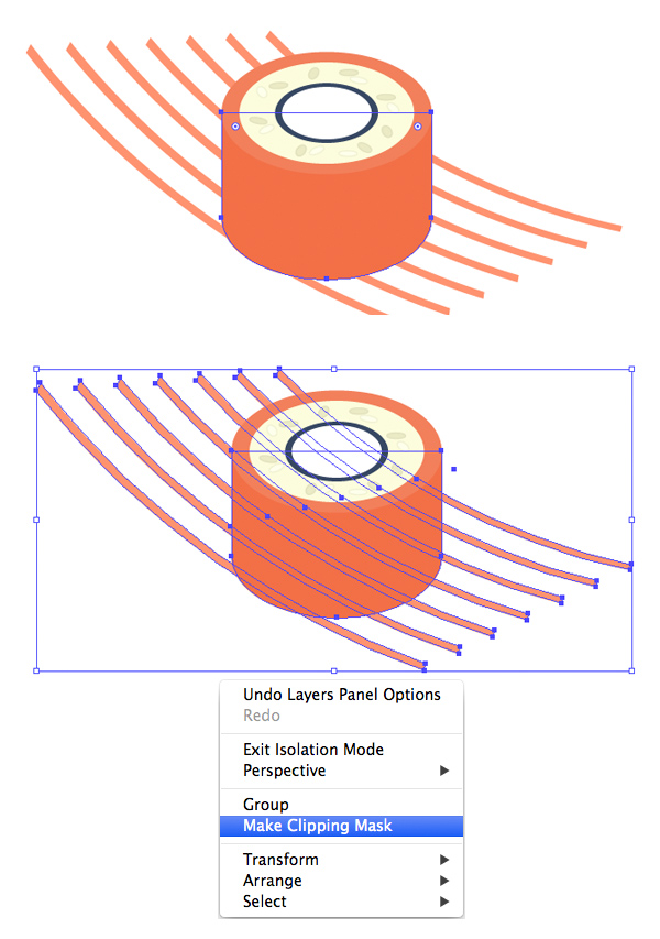 create clipping mask for the stripes