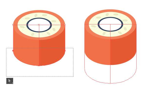 make the shape longer with direct selection tool