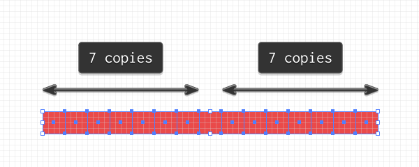 creating the base row of elements for the pattern