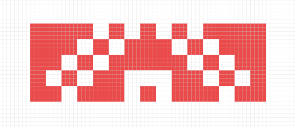 adjusting the fifth row of the pattern