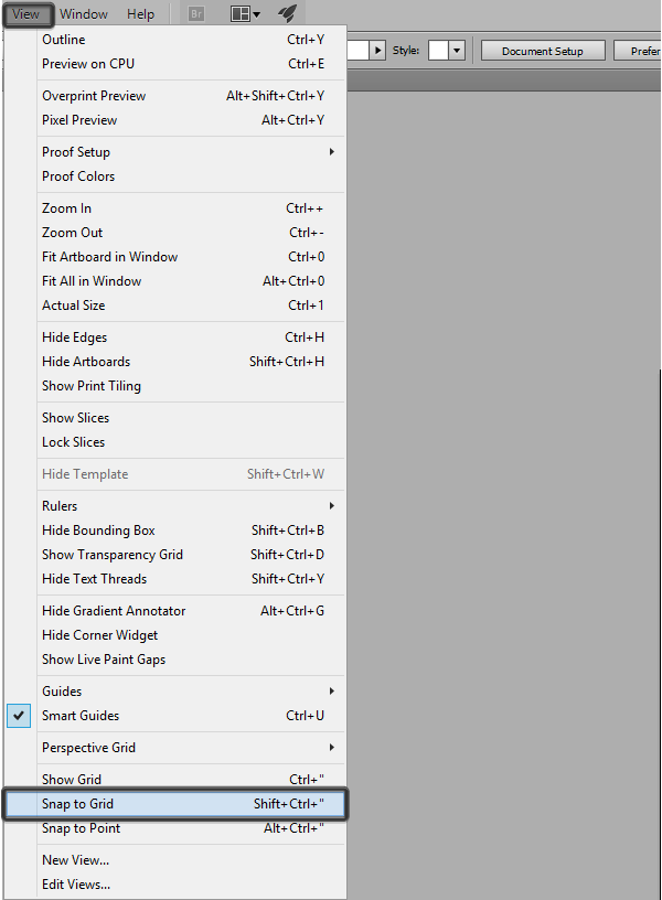 enabling snap to grid