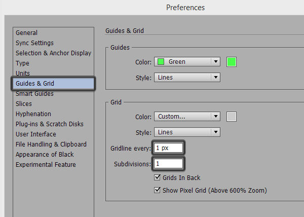 setting up a custom grid