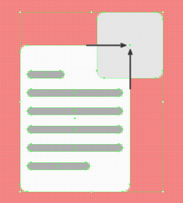 positioning the base shape for the folded corner