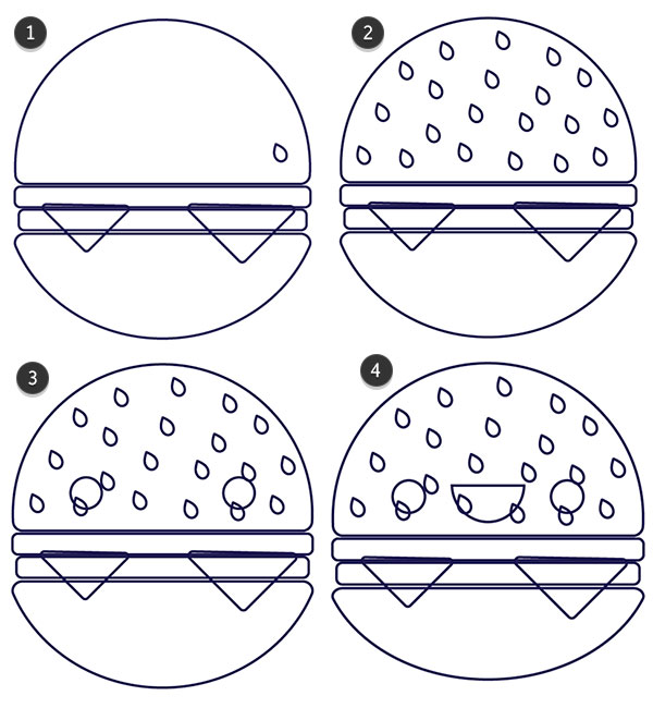 Draw details on your hamburger