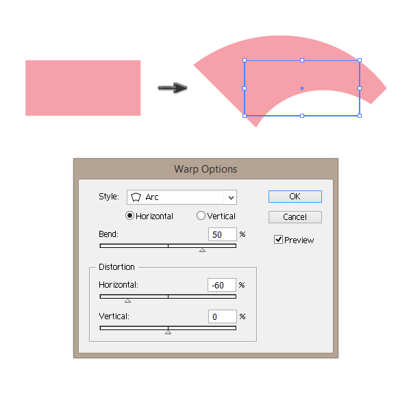 creating left wing of the bow