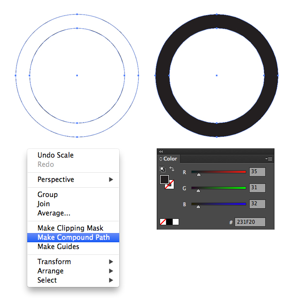 make compound path from circles