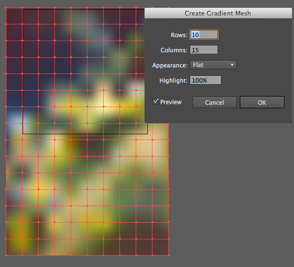 Create Gradient Mesh from our photo