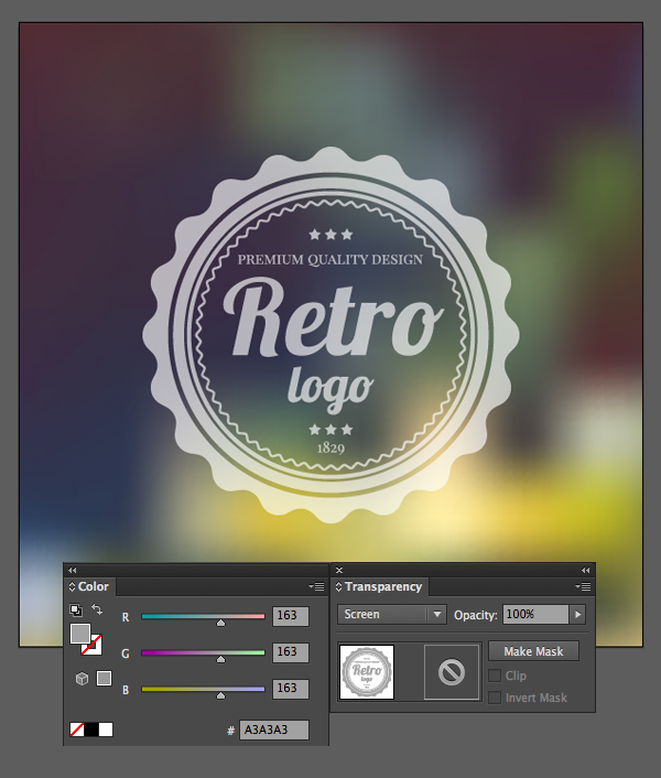 apply screen blending mode to the logo